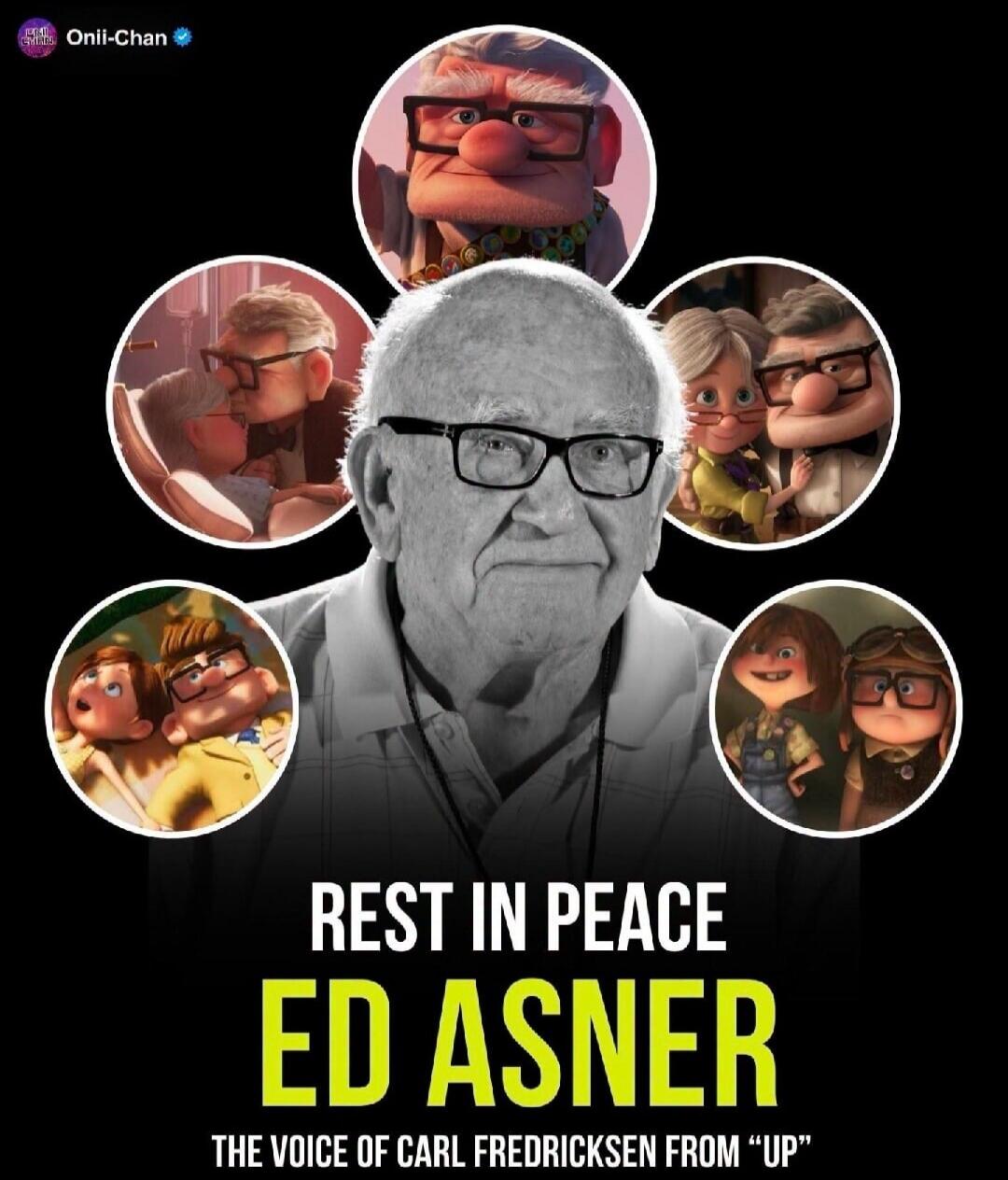 REST IN PEACE ED ASNER THE VOICE OF CARL FREDRICKSEN FROM 