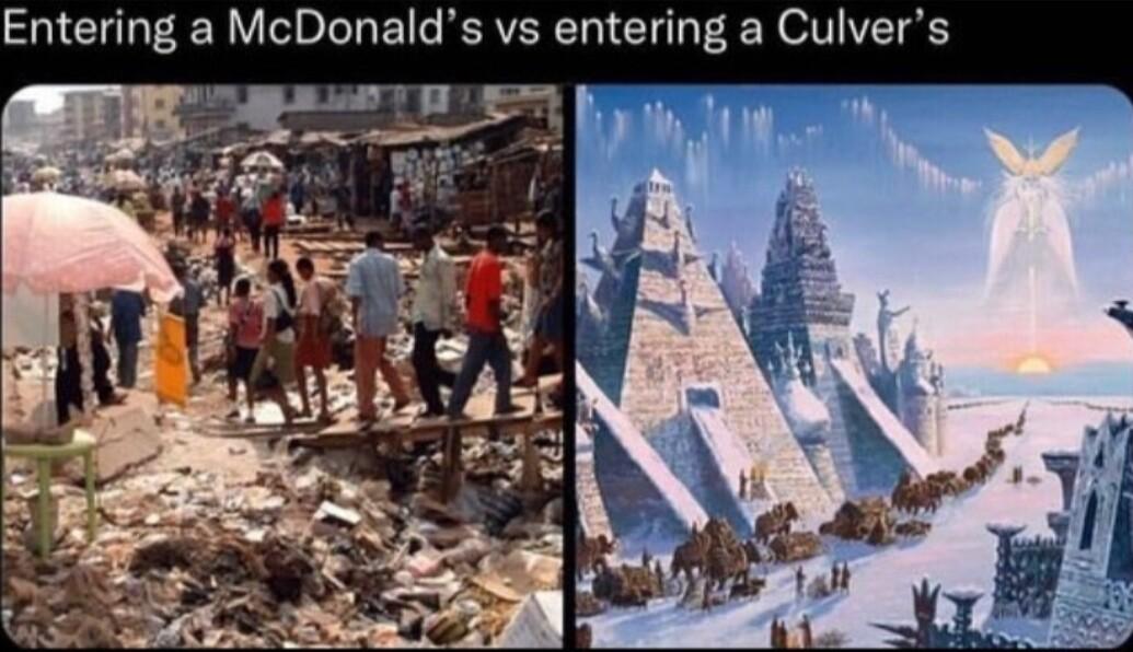 Entering a McDonalds vs entering a Culvers