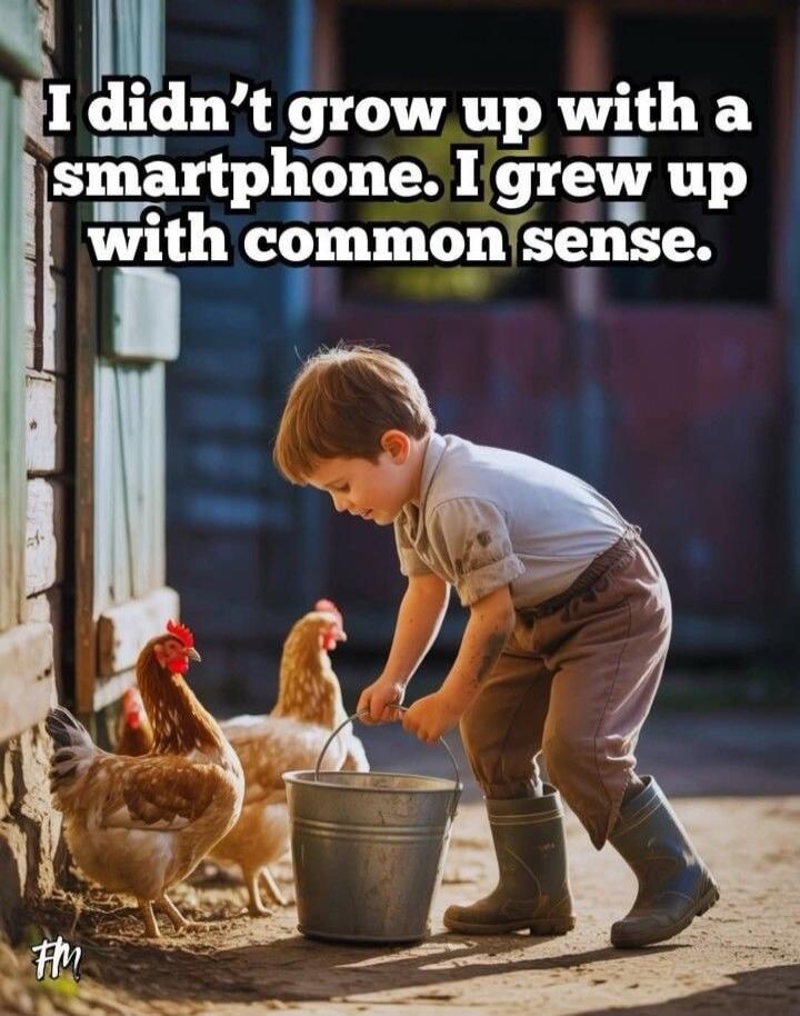 I didn't grow up with a smartphone. I grew up with common sense.