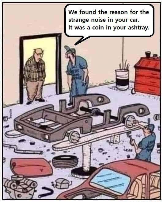 We found the reason for the strange noise in your car It was a coin in your ashtray