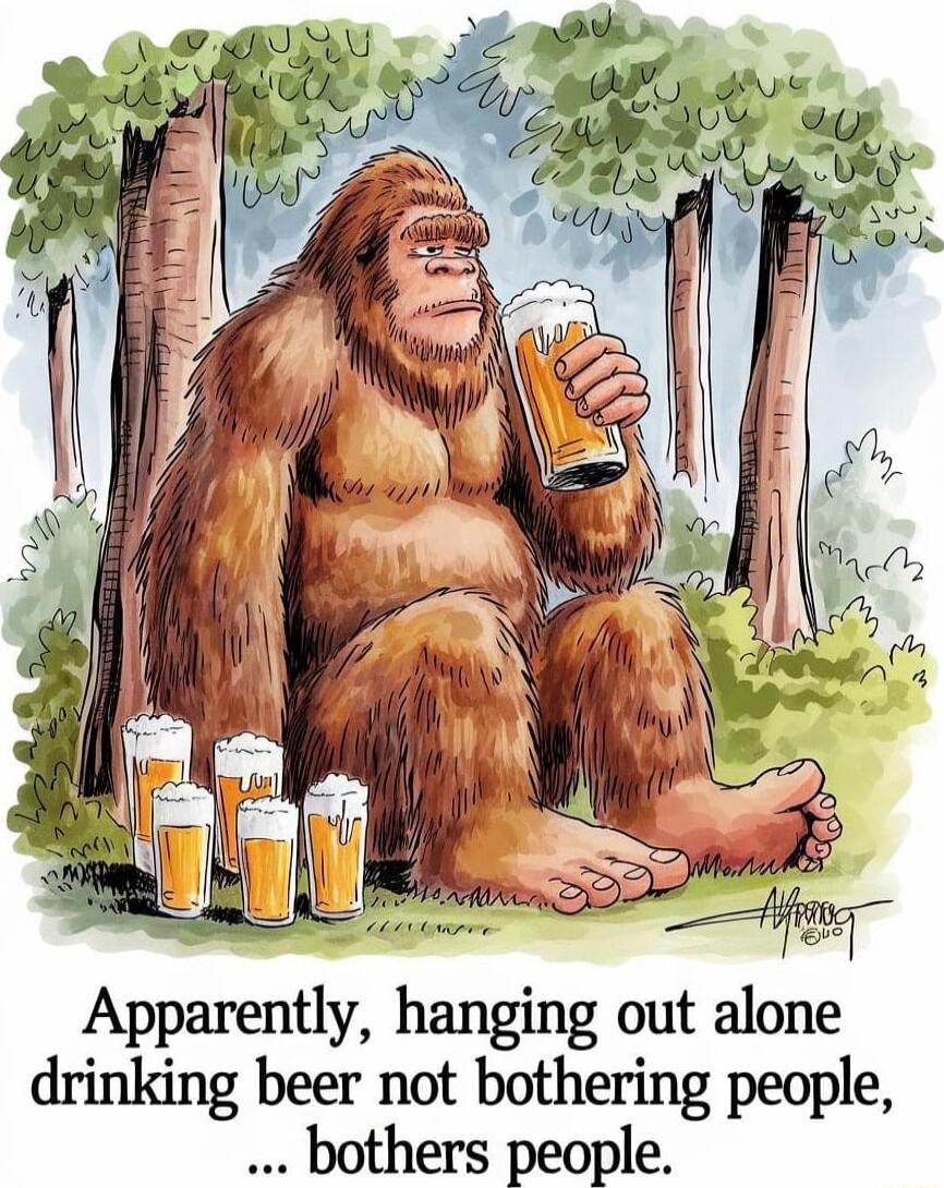 Apparently hanging out alone drinking beer not bothenng people bothers people