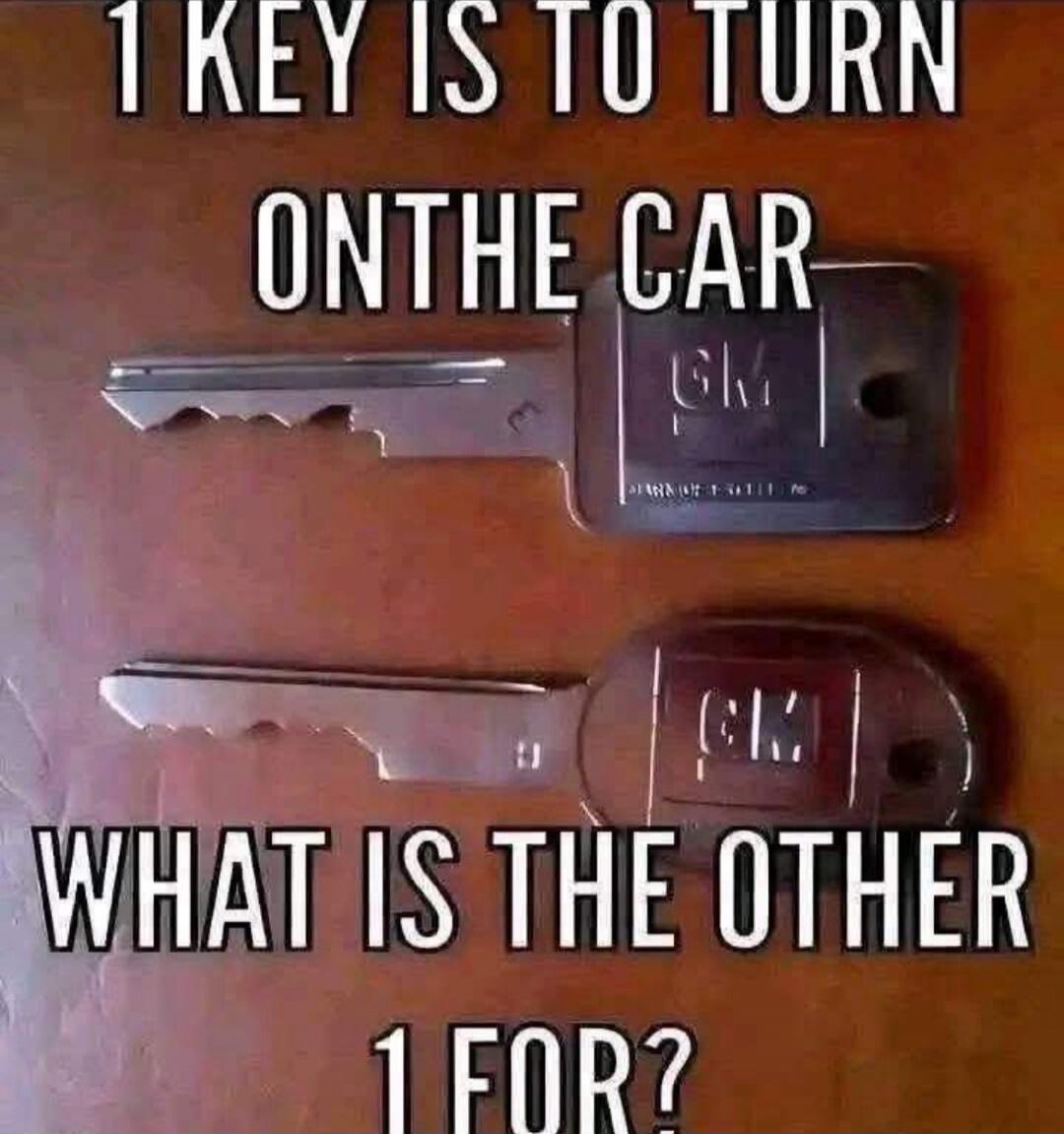 1 KEY IS TO TURN ON THE CAR WHAT IS THE OTHER 1 FOR?