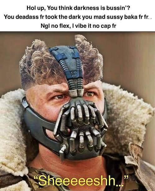 Hol up You think darkness is bussin You deadass fr took the dark you mad sussy baka fr fr Nl no flex vibe it no cap fr