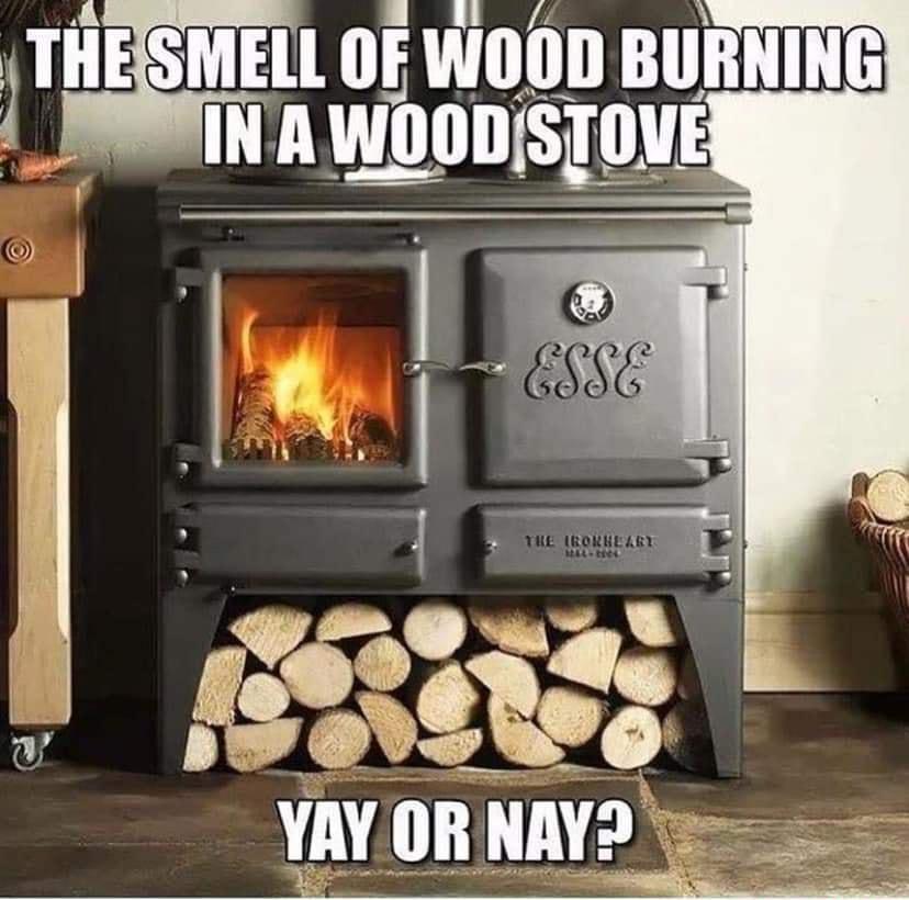 QTFE SMELL OF WO0OD BURNING _ISIN A WOODSTOVEY 9