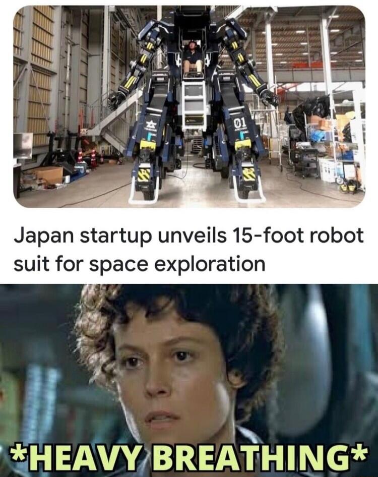 Japan startup unveils 15 foot robot suit for space exploration HEAVYBREATHING