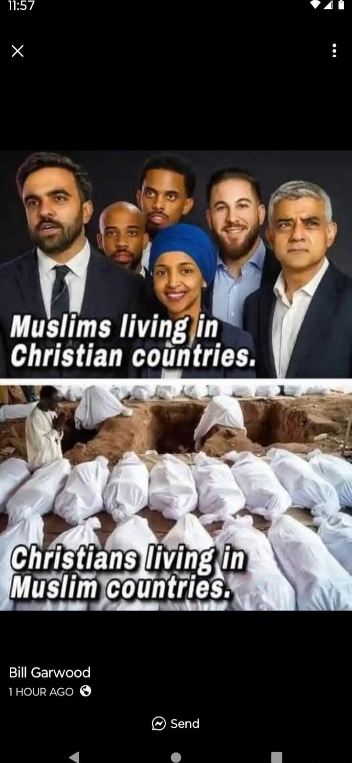 Muslims living in Christian countries.
Christians living in Muslim countries.