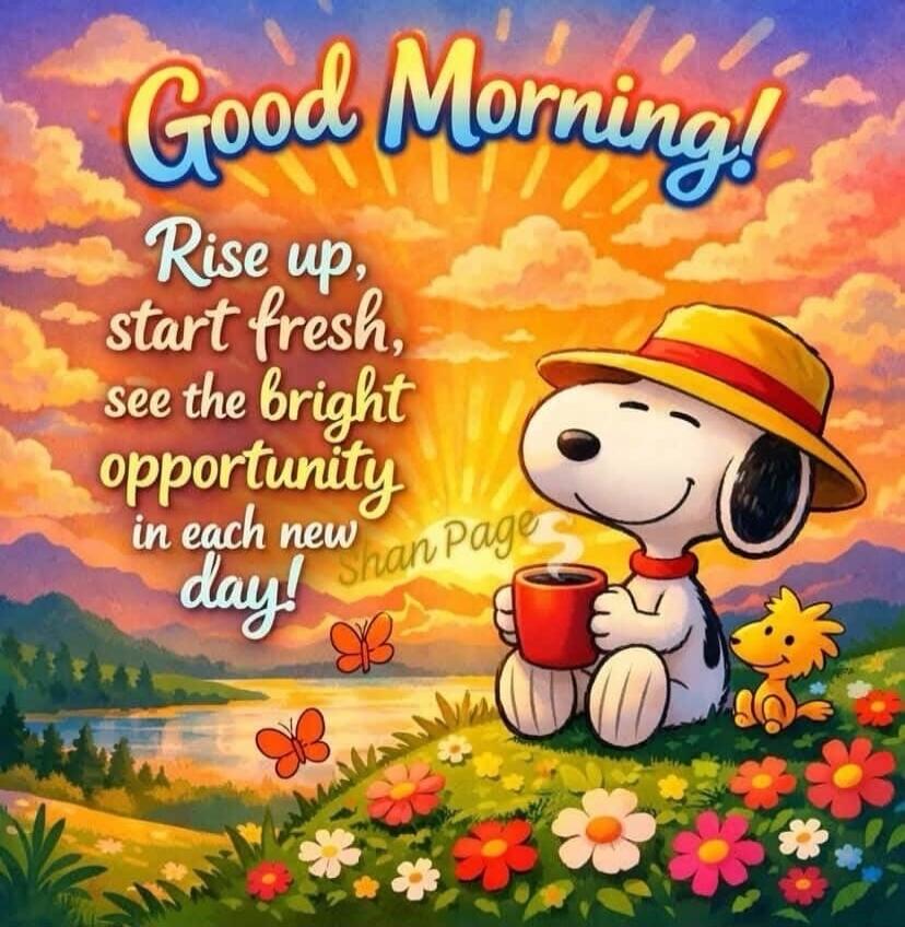 Good Morning! Rise up, start fresh, see the bright opportunity in each new day! Shan Page