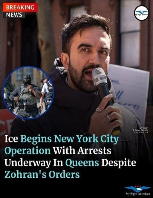 BREAKING NEWS. Ice Begins New York City Operation With Arrests Underway In Queens Despite Zohran's Orders.