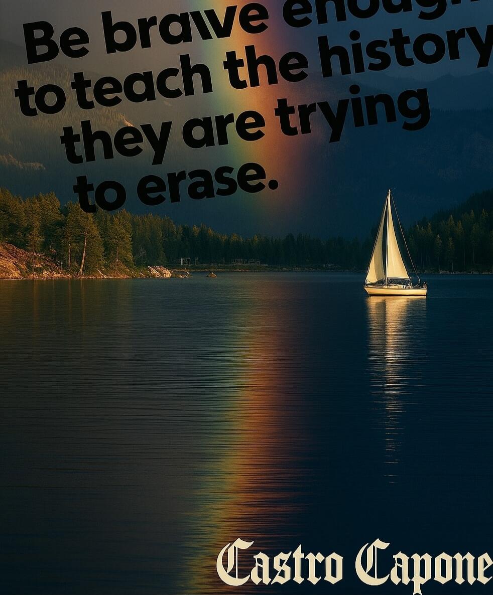 Be brave enough to teach the history they are trying to erase. Castro Capone