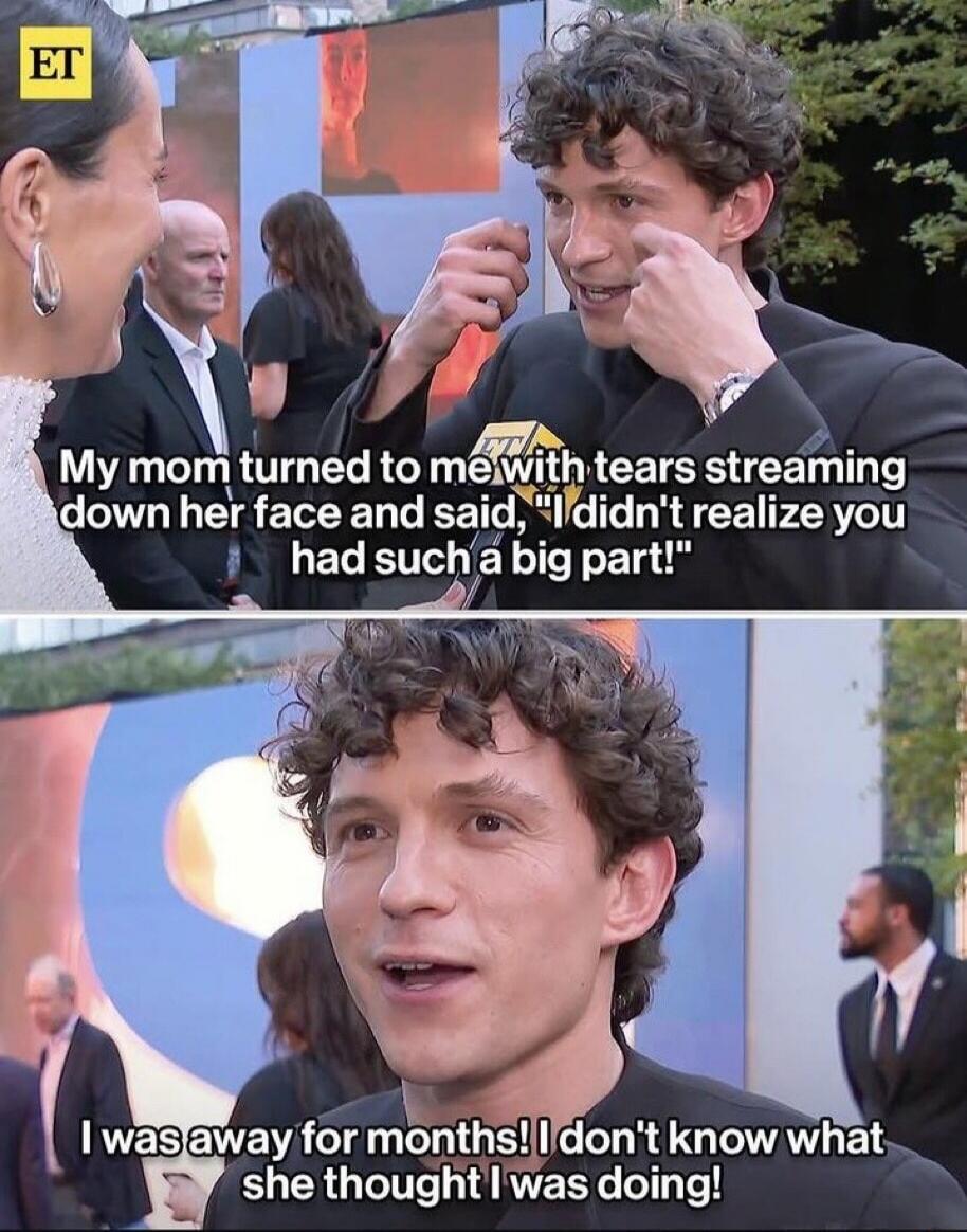 My mom turned to me with tears streaming down her face and said, 