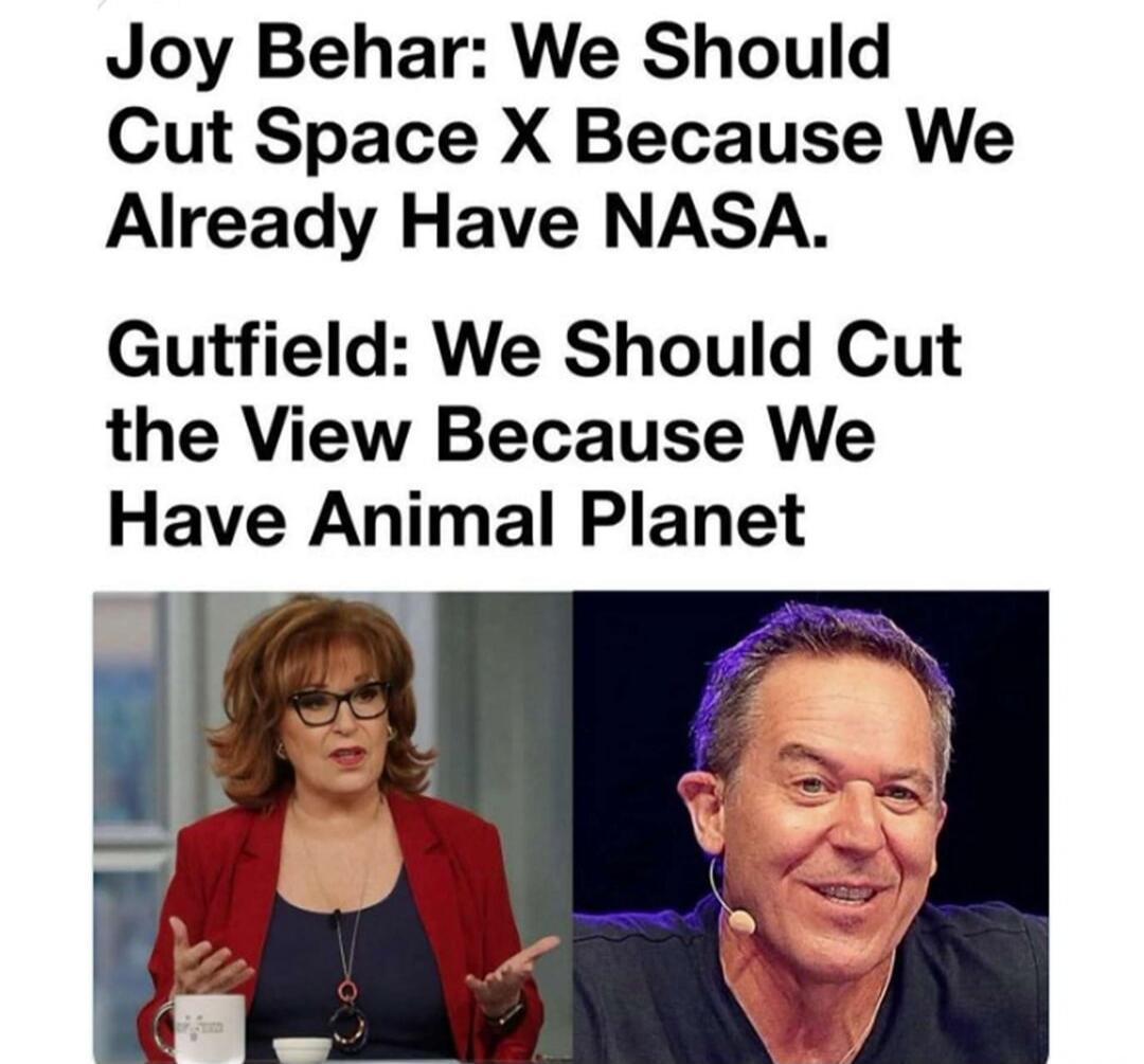 Joy Behar: We Should Cut Space X Because We Already Have NASA. Gutfeld: We Should Cut the View Because We Have Animal Planet