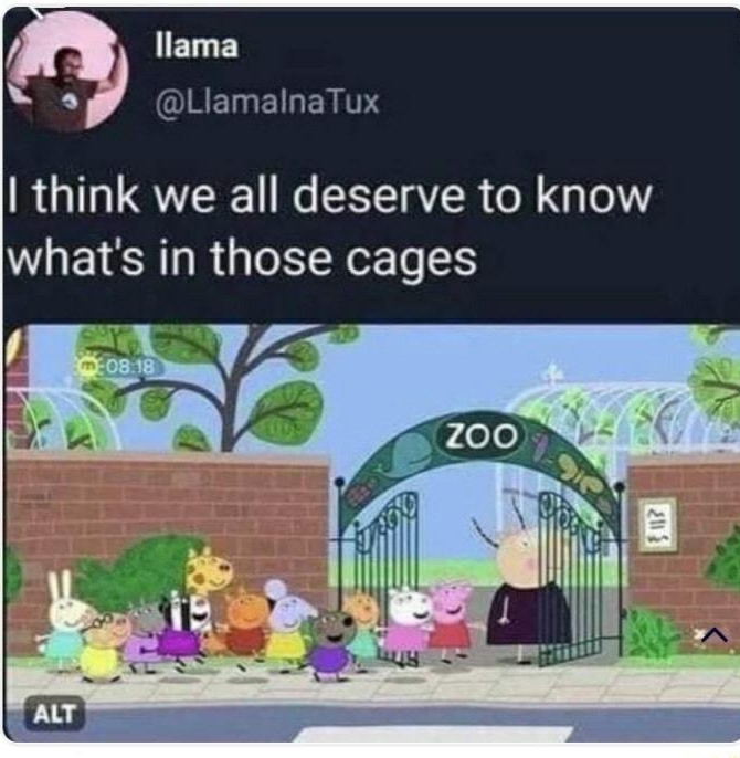think we all deserve to know whats in those cages