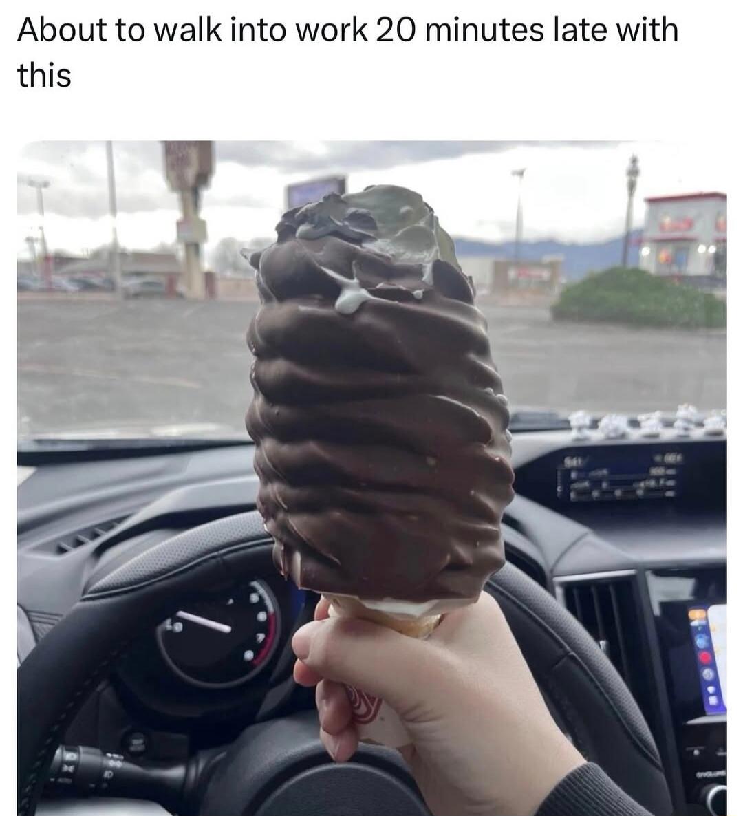 About to walk into work 20 minutes late with this