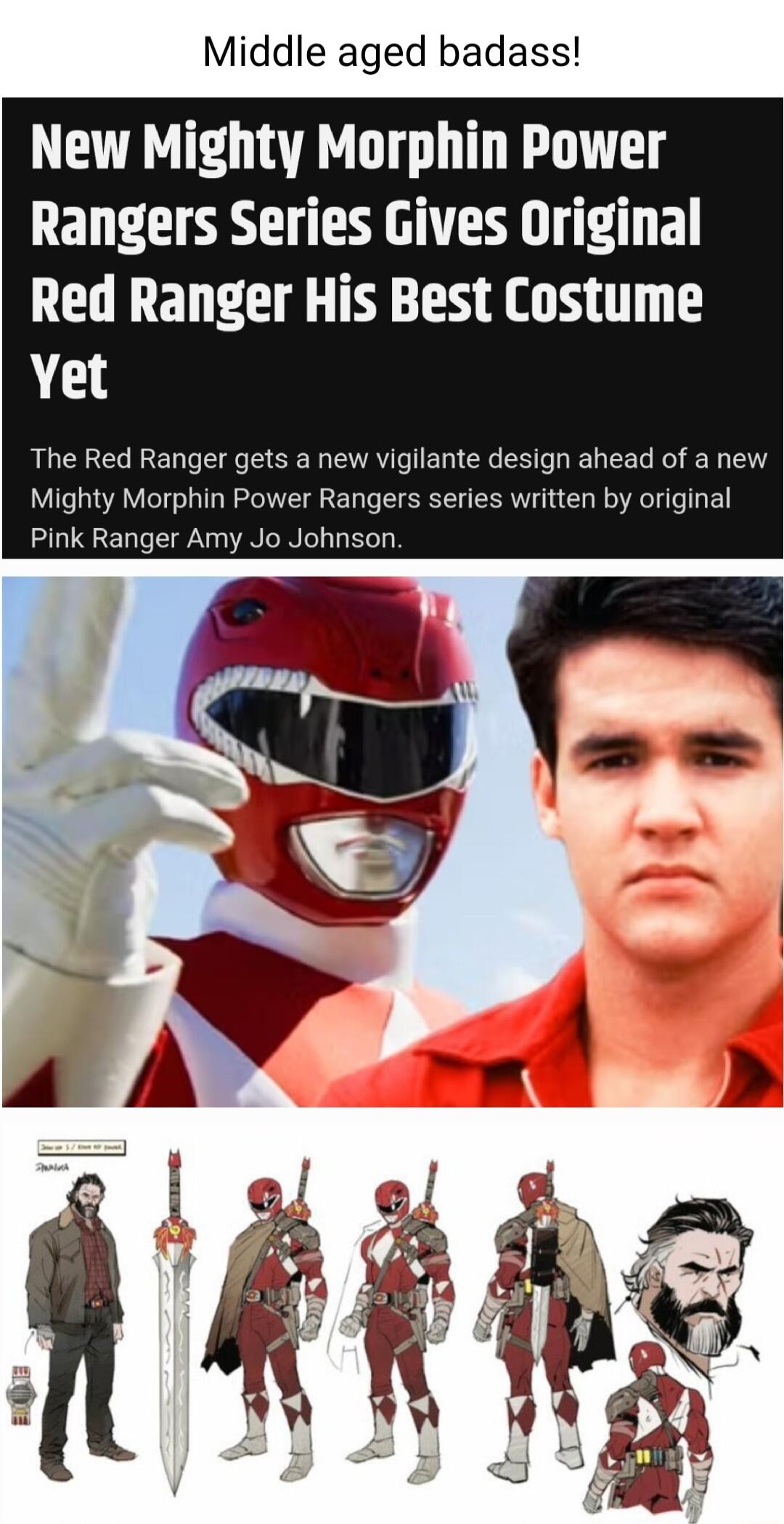 Middle aged badass New Mighty Morphin Power LE L S AV A E Red Ranger His Best Costume Yet The Red Ranger get jlante design ahead of a new Mighty Morphin written by original Pink Ranger Amy J