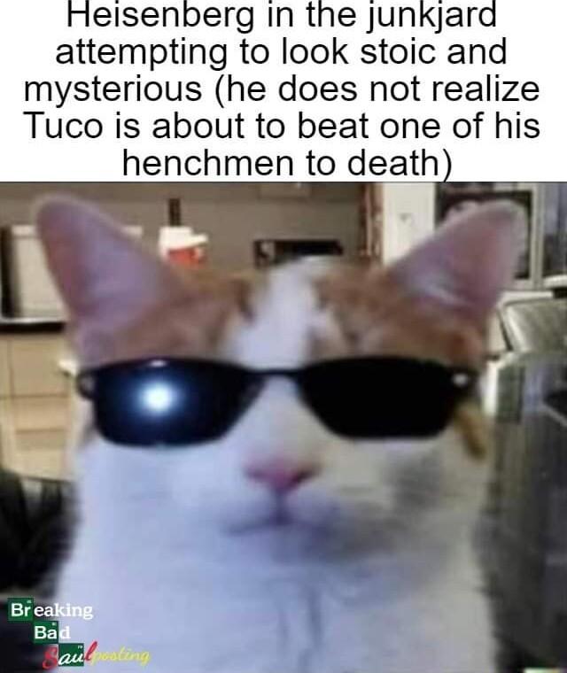 attempting to look stoic and mysterious he does not realize Tuco is about to beat one of his