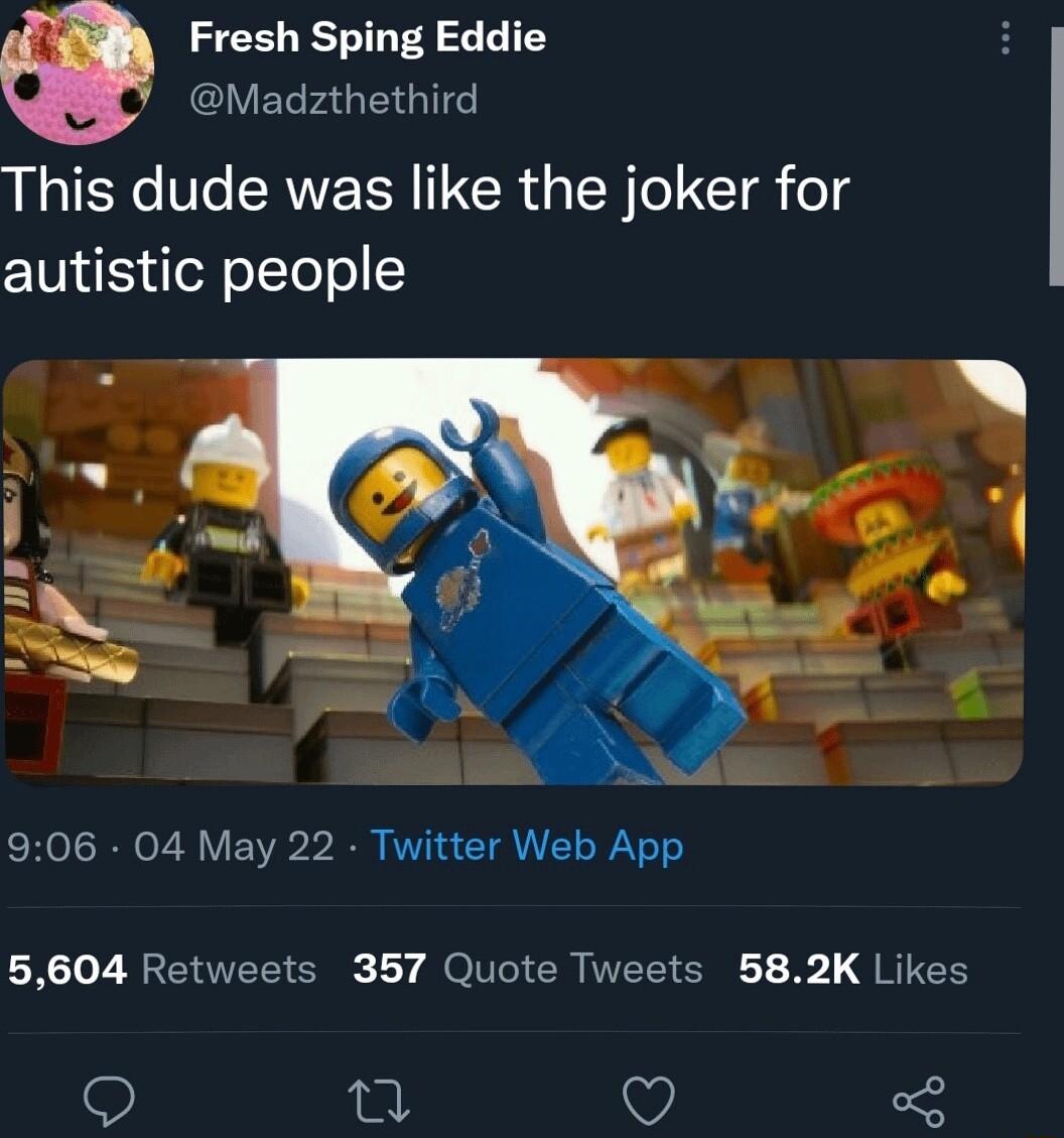 Fresh Sping Eddie GlVERFAGIE This dude was like the joker for CINS ol ofTeol 906 04 May 22 Twitter Web App 5604 Retweets 357 Quote Tweets 582K Likes R