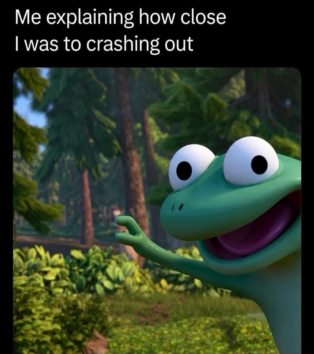 Me explaining how close I was to crashing out