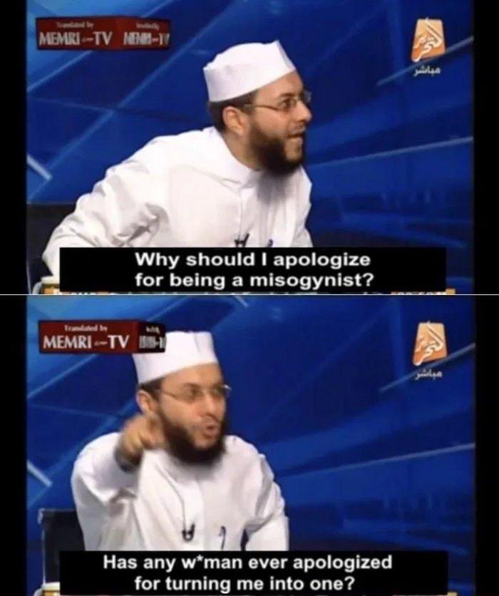 Why should apologize for being a misogynist e Has any wman ever apologized for turning me into one