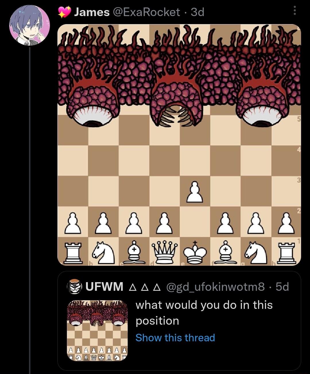 0 James ExaRocket 3d B2 49026 EDD UFWM A A A gd_ufokinwotm8 5d aummT what would you do in this position