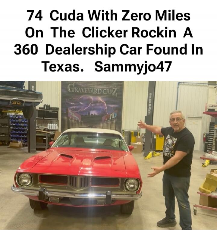 74 Cuda With Zero Miles On The Clicker Rockin A 360 Dealership Car Found In Texas. Sammyjo47