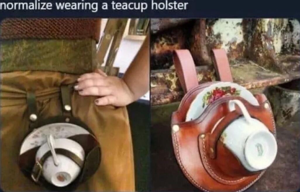 normalize wearing a teacup holster A 4