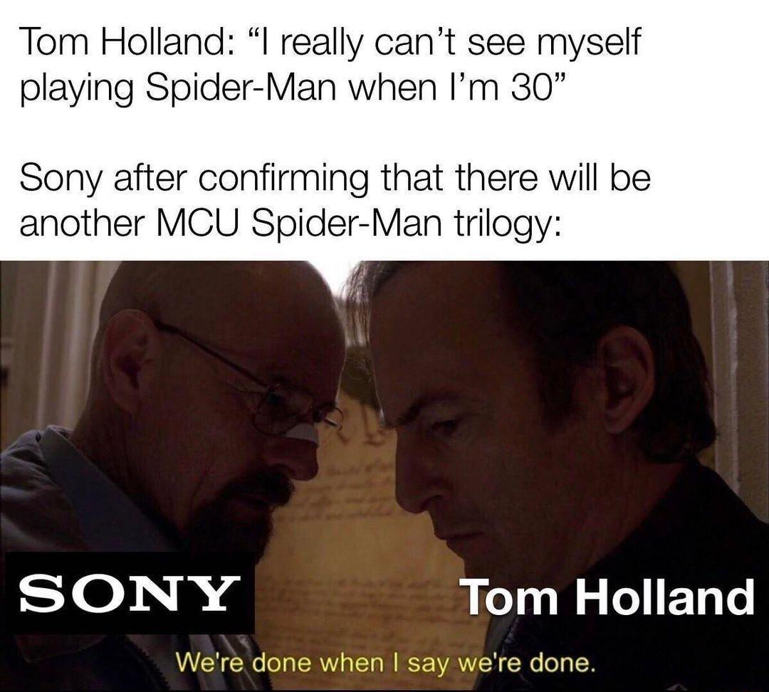 Tom Holland really cant see myself playing Spider Man when Im 30 Sony after confirming that there will be another MCU Spider Man trilogy 101 D Tom Holland N oTa RN o ETa M BCE VAN R o I3