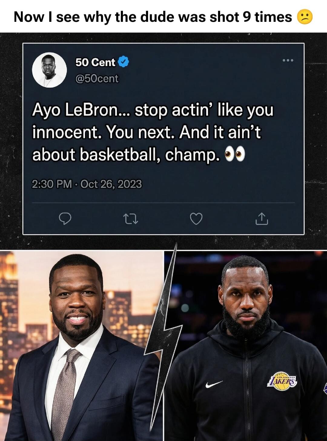 Now I see why the dude was shot 9 times 😟 Ayo LeBron... stop actin' like you innocent. You next. And it ain’t about basketball, champ. 👀