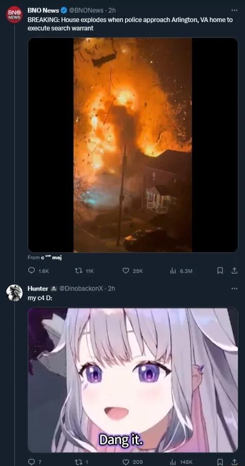 6 BNONews GENONews 20 S BREAKING House explodes when police approach Ariington VA home to execute search warant