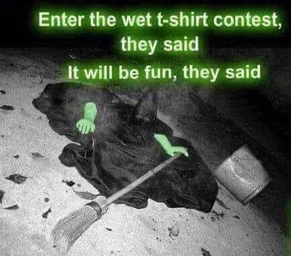 Enter the wet t-shirt contest, they said. It will be fun, they said.