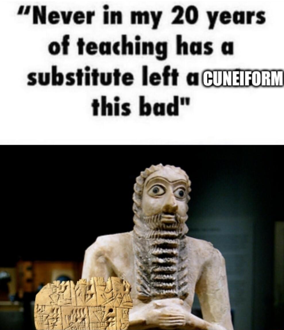 Never in my 20 years of teaching has a substitute left aGIERIT