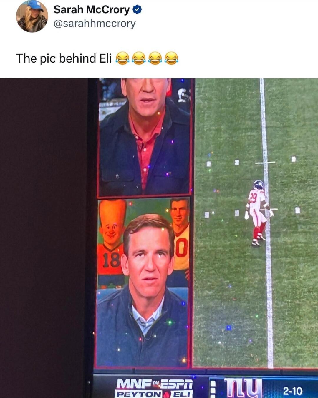 The pic behind Eli 😂😂😂