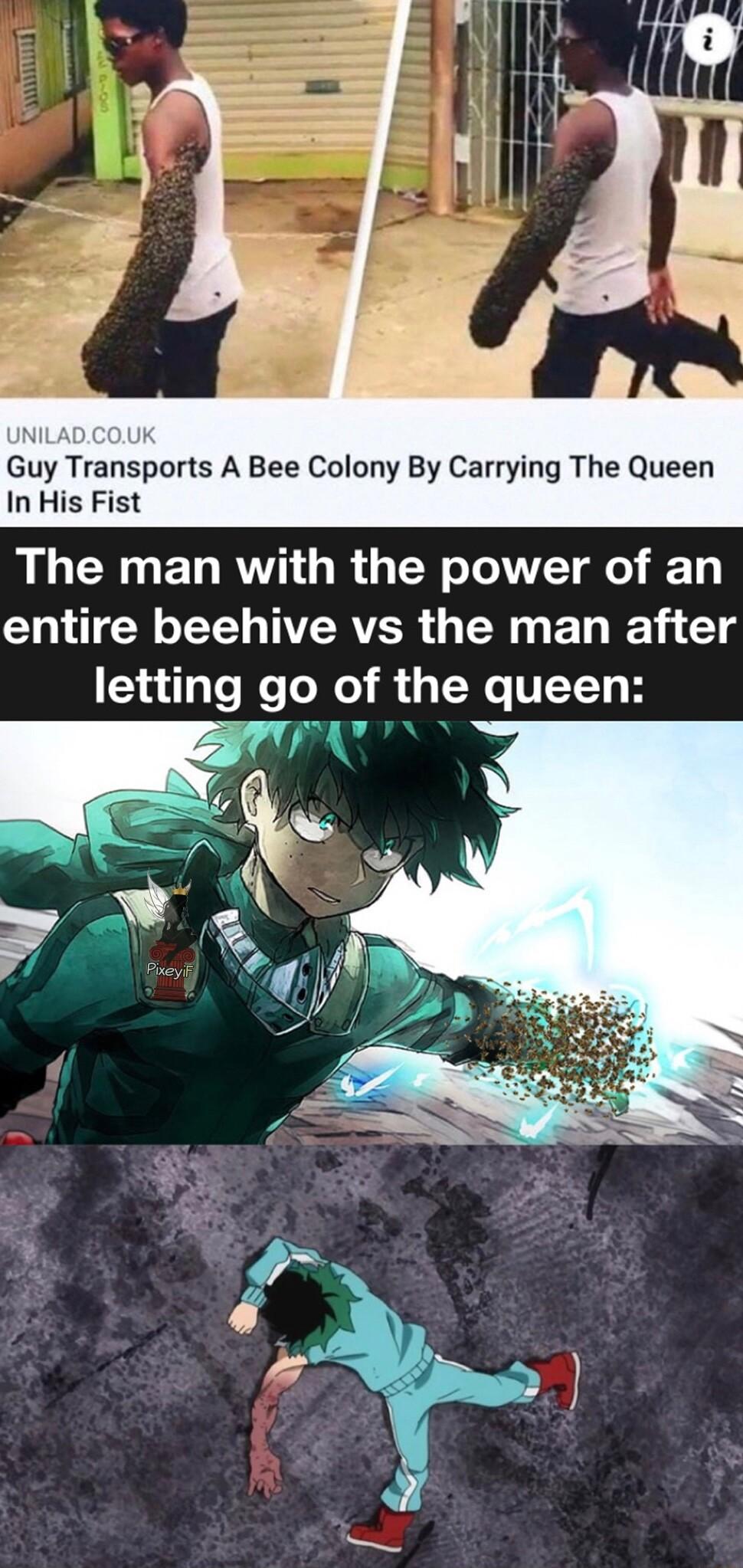 Guy Transports A Bee Colony By Carrying The Queen In His Fist The man with the power of an UL R NVERTER NG EL I 1 1 letting go of the queen
