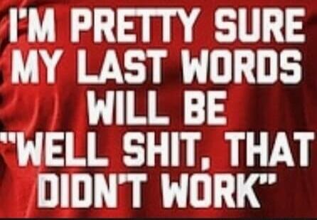 I'M PRETTY SURE MY LAST WORDS WILL BE 