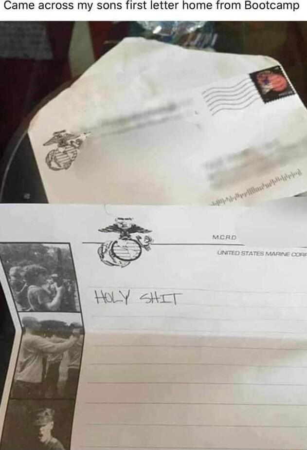 Came across my sons first letter home from Bootcamp