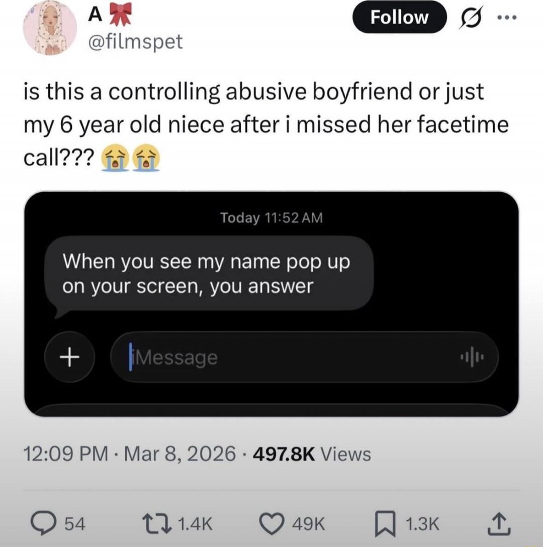 When you see my name pop up on your screen, you answer