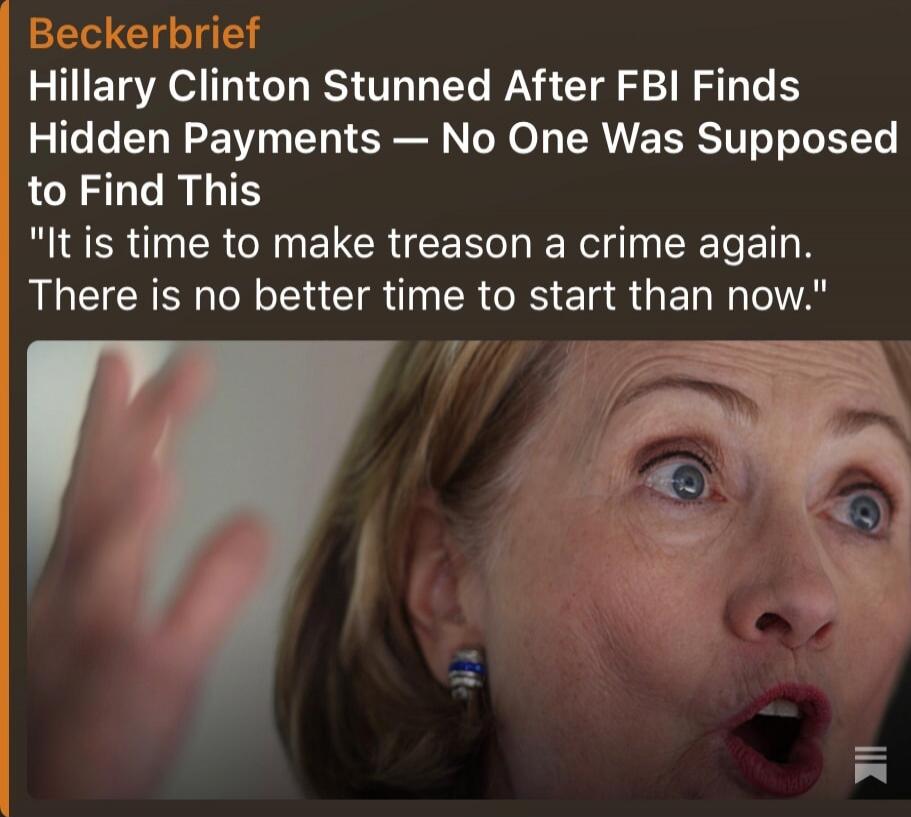 Beckerbrief Hillary Clinton Stunned After FBI Finds Hidden Payments — No One Was Supposed to Find This 