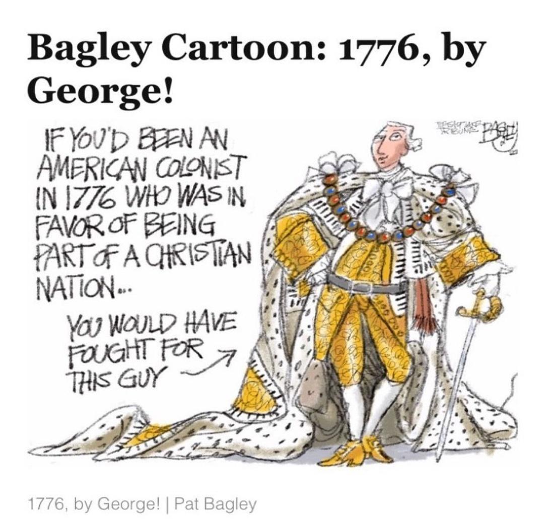 Bagley Cartoon 1776 by George IFYoUD BgeN AN AMERICAN QOIONIST IN 1775 WHO WAS I FAVOR OF BEING