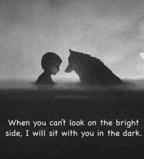 When you cant look on the bright side I will sit with you in the dark