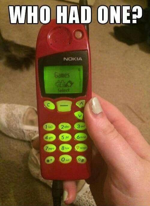 WHO HAD ONE?
Nokia phone screen: Games, Select