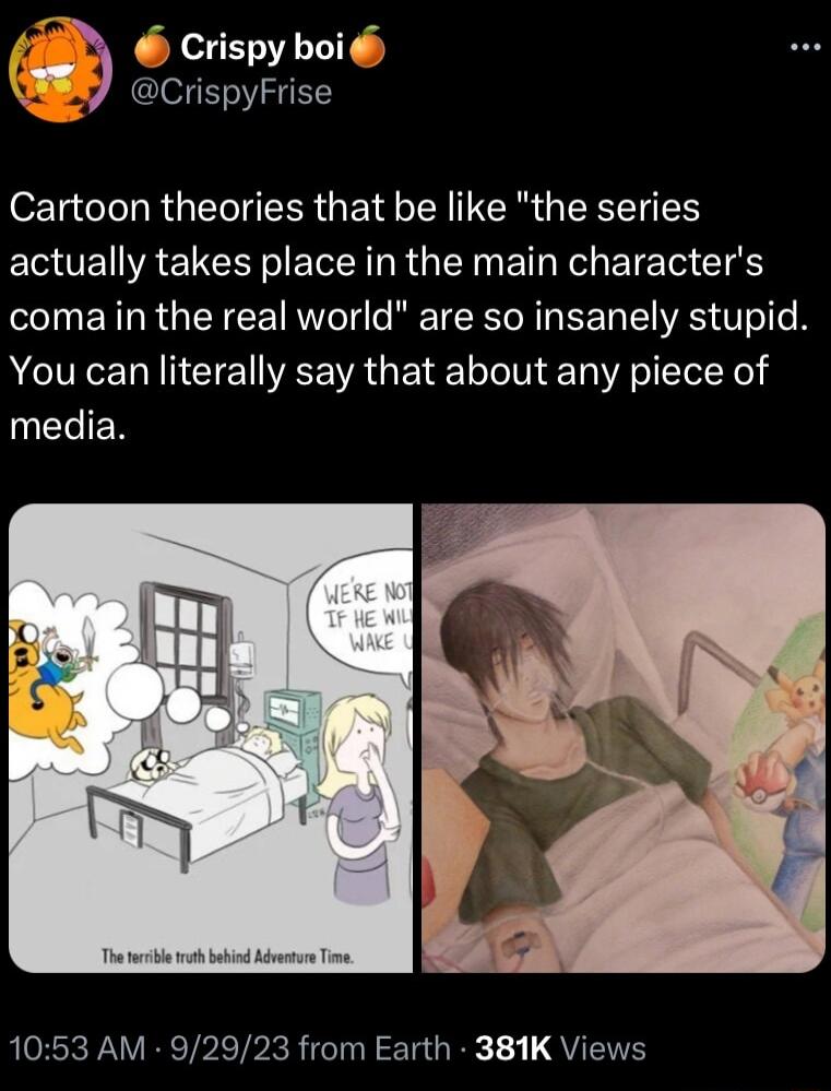 A0 crispy boi CrispyFrise T I RGELIERN GEIEN R GIERENES actually takes place in the main characters comain the real world are so insanely stupid You can literally say that about any piece of media 1053 AM 92923 from Earth 381K Views