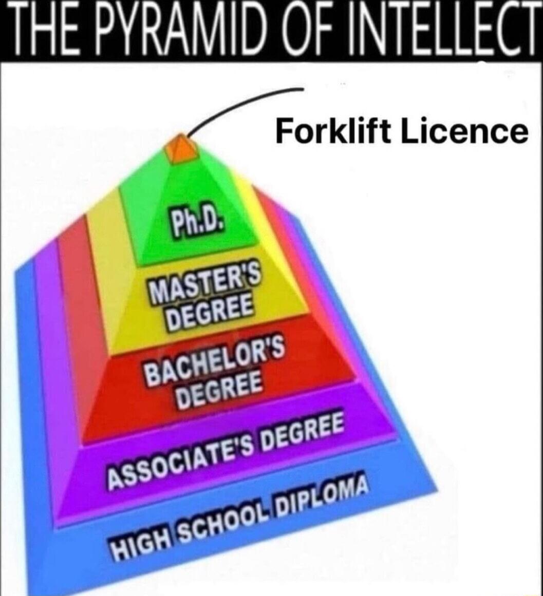 HE PYRAMID OF INTELLECT Forklift Licence