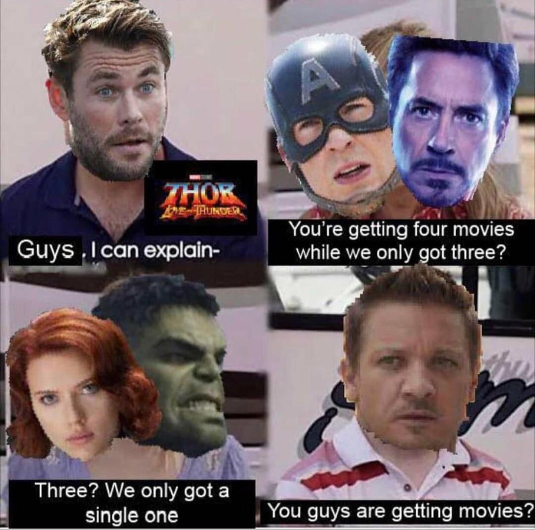 Youre gettlng four movies Guys can explain while we only got three Three We only got a single one You guys are getting movies
