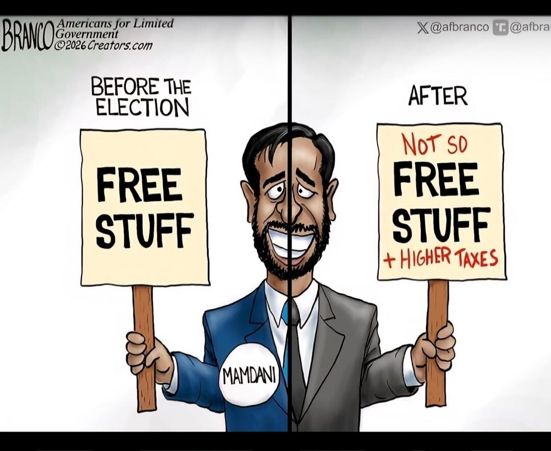 BEFORE THE ELECTION FREE STUFF MAMDANI AFTER NOT SO FREE STUFF + HIGHER TAXES