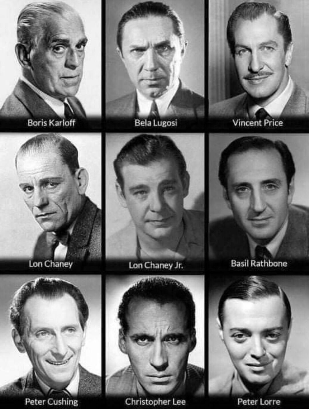 am Lugos 4 Lon Chaney Jr Basil Rathbone A N Peter Cushing Christopher Lee Peter Lorre