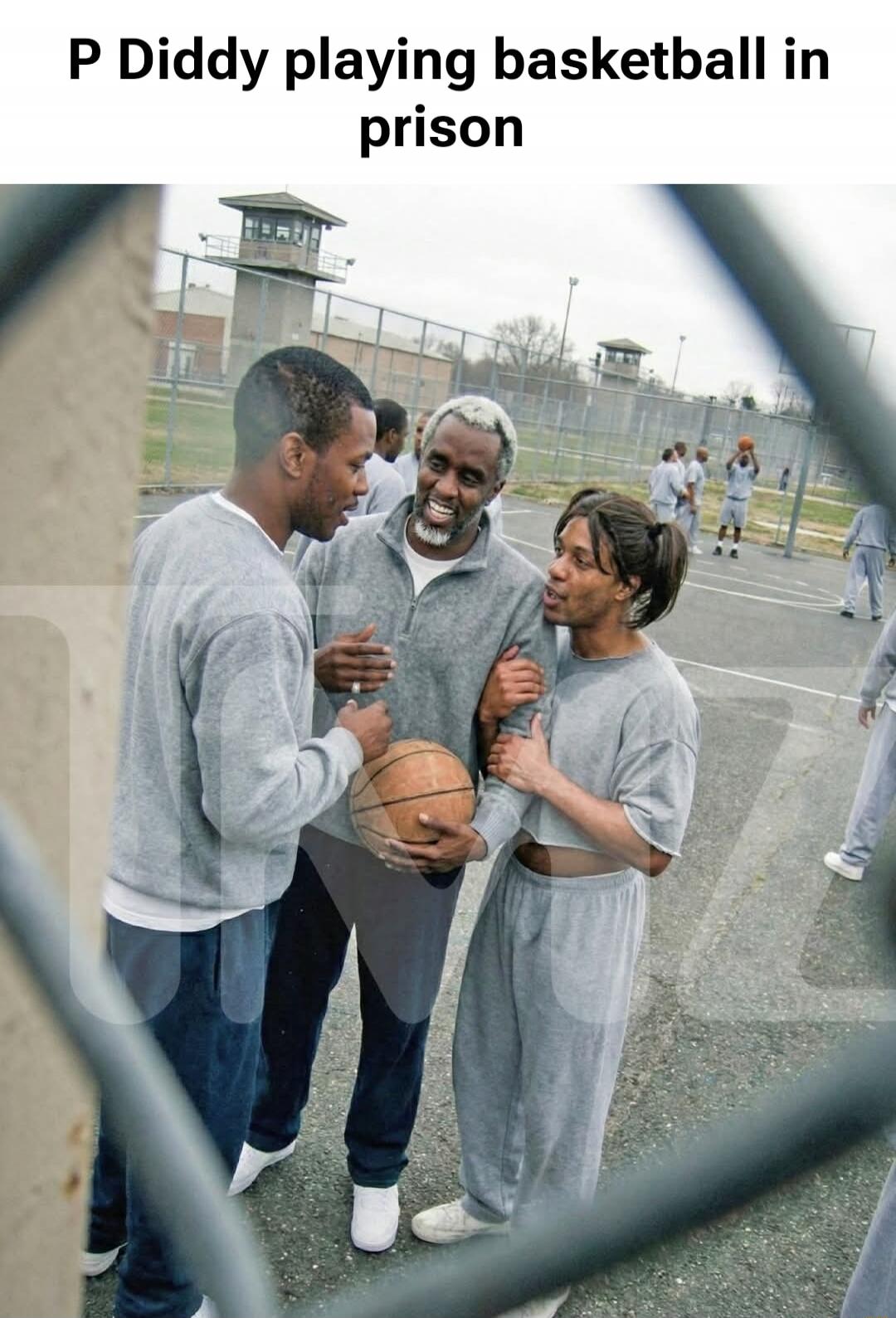 P Diddy playing basketball in prison