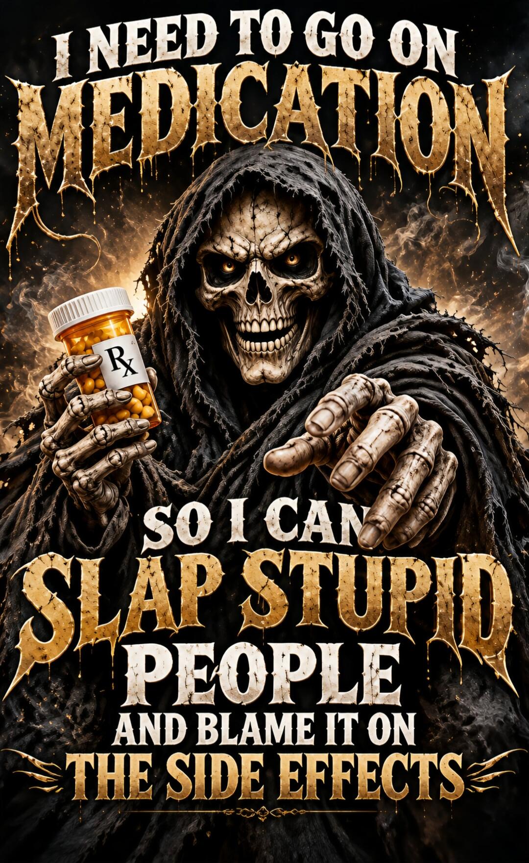 I NEED TO GO ON MEDICATION SO I CAN SLAP STUPID PEOPLE AND BLAME IT ON THE SIDE EFFECTS
