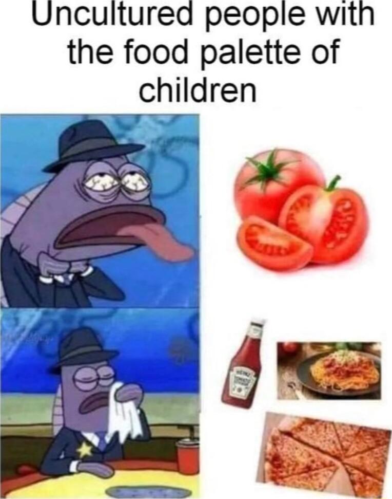 Unculturea people with the food palette of
