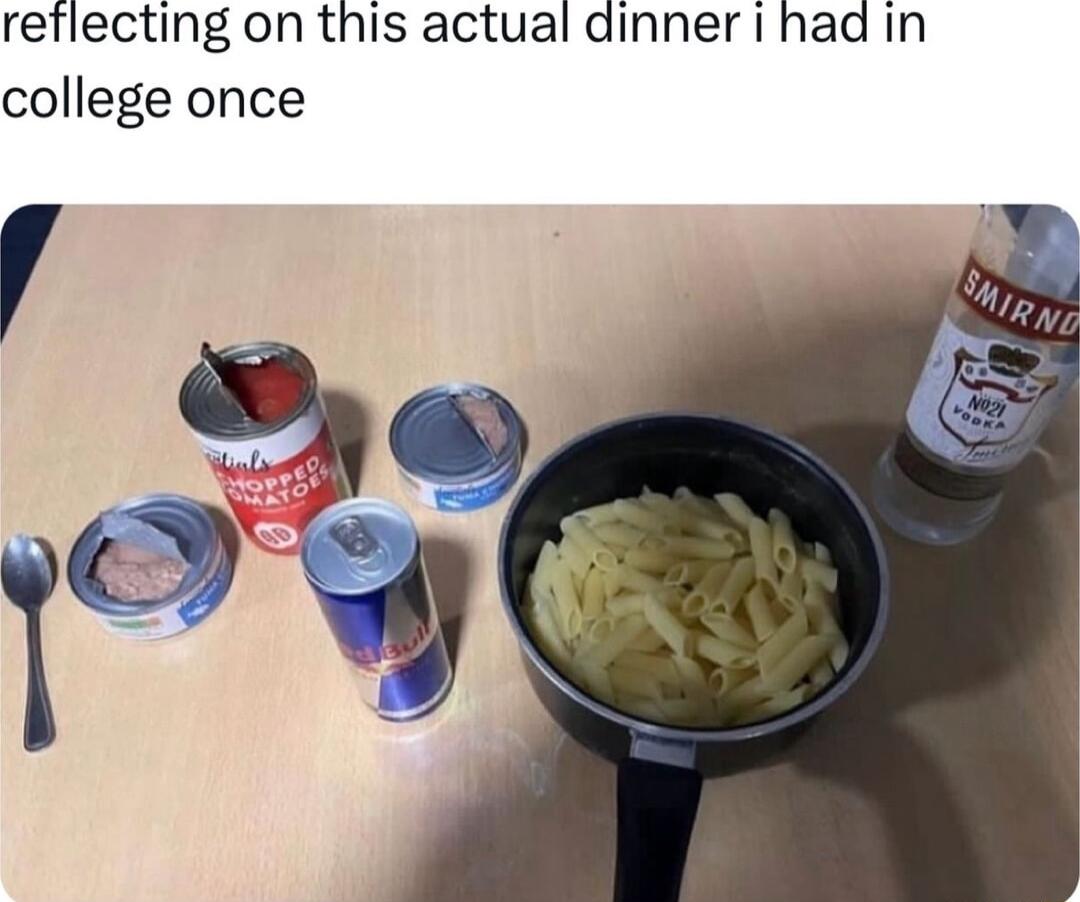 reflecting on this actual dinner had in college once