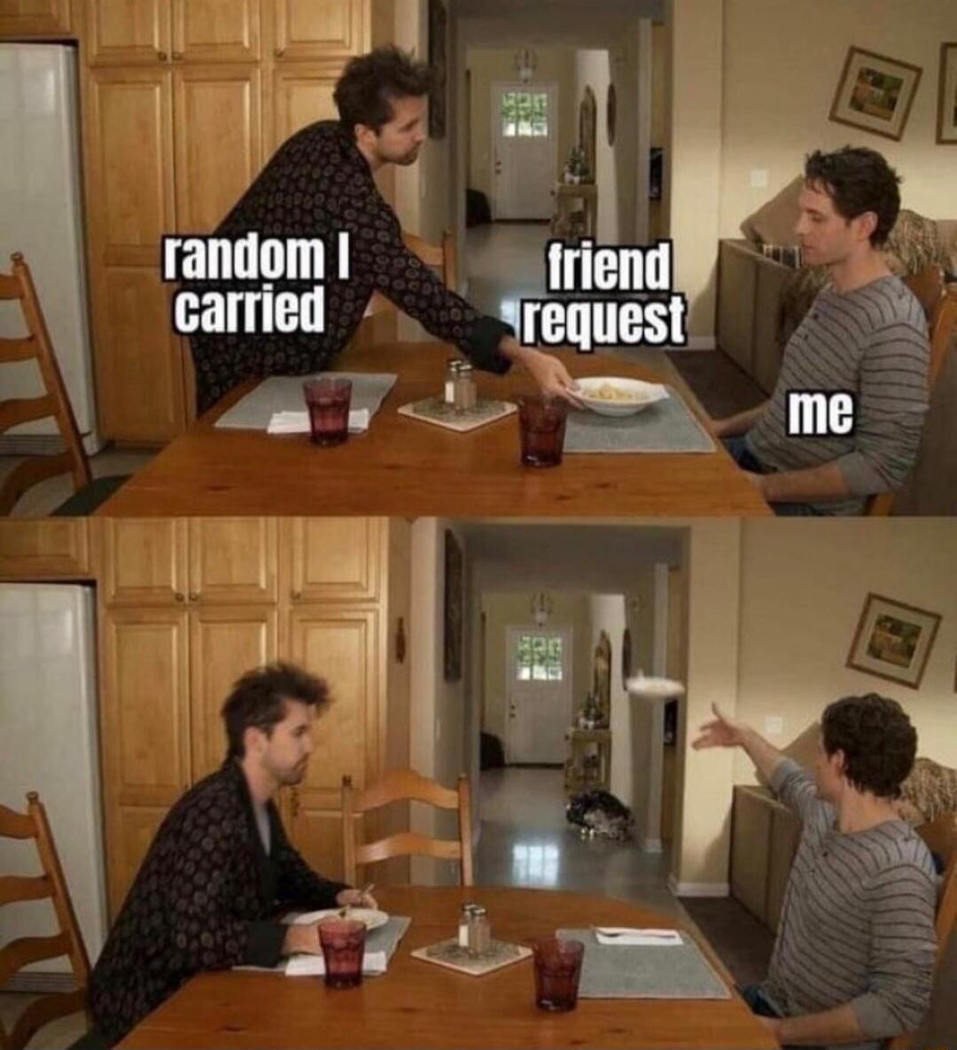 random I carried friend request me