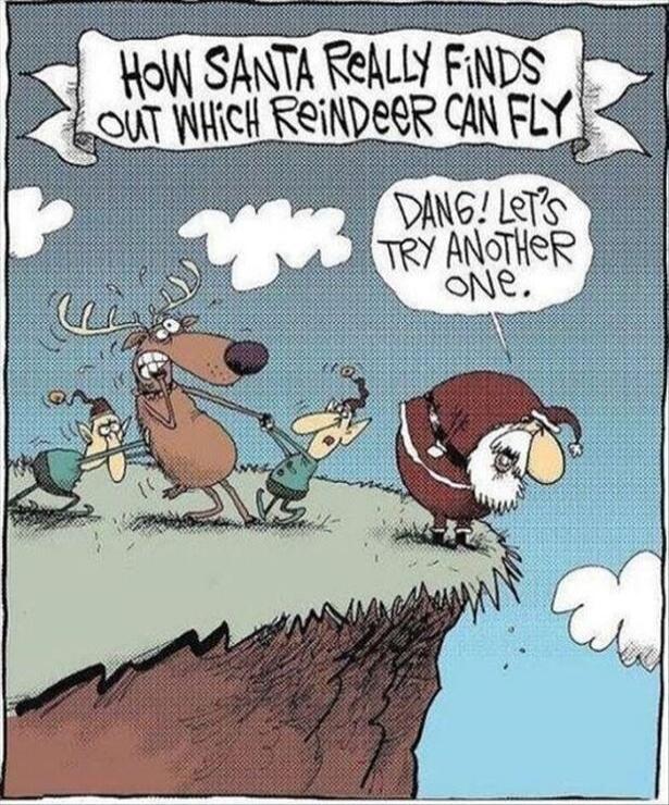 How Santa really finds out which reindeer can fly
Dang! Let's try another one.